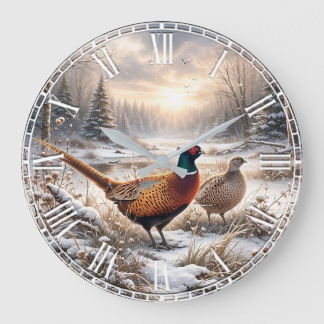 Fasan  große wanduhr (Vorderseite)