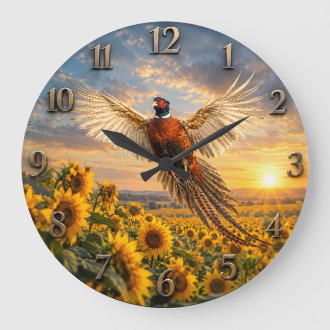 Fasan  große wanduhr (Vorderseite)
