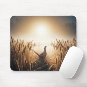 Fasan im Weizenfeld Mousepad