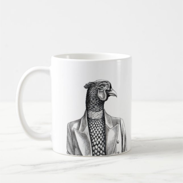 Fasan in Smart Jacket (Schnee) Kaffeetasse (Links)