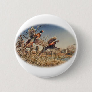 Fasan-oben - große Jagd auf dem Bauernhof Button