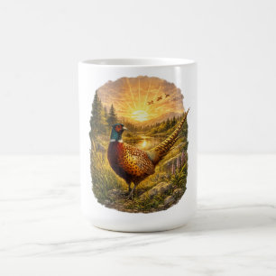 Fasan Sonnenuntergang Jagd Vogel Wildtier Geschenk Kaffeetasse