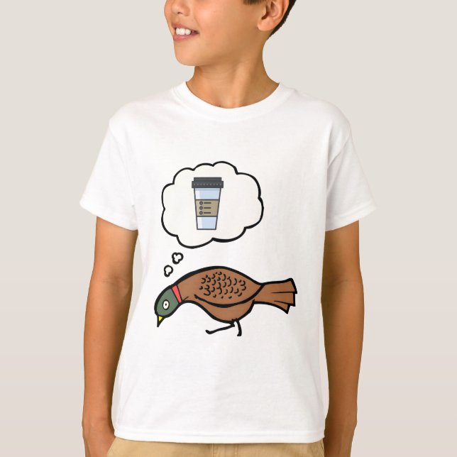 Fasan träumt von Kaffee T-Shirt (Vorderseite)
