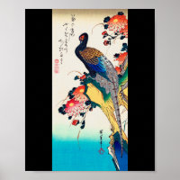 Fasan und Chrysanthemum, Hiroshige, Ukiyo-e