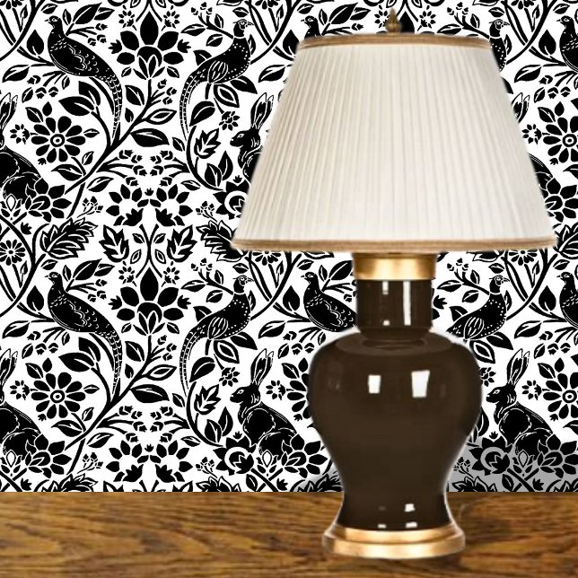 Fasan und Haremuster, schwarz auf weiß Tapete (Von Creator hochgeladen)