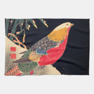 Fasan Vintage Vogel Japanischer Holzschnitt Pr Geschirrtuch