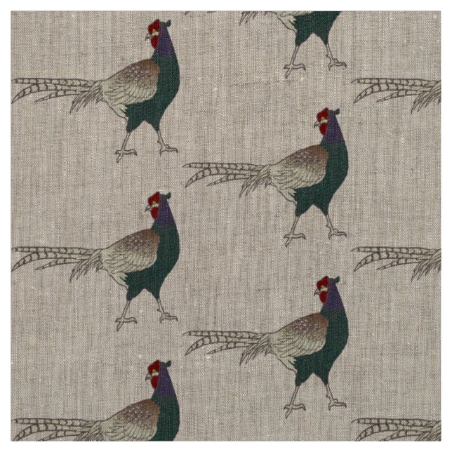 Fasan-Vogelleinen des einzigartigen Gewebes Retro Stoff (Muster)