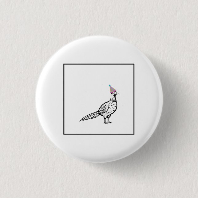 Fasan, Vogelmotiv Button (Vorderseite)
