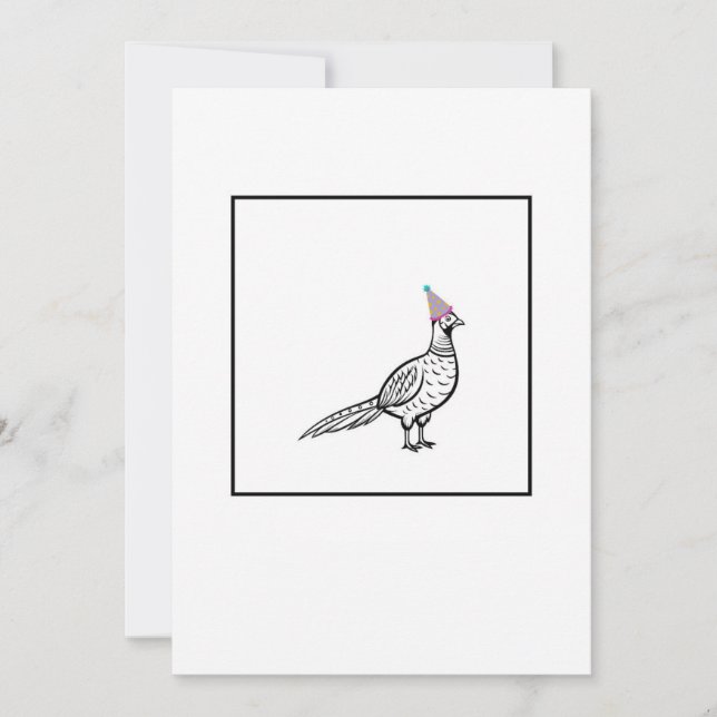 Fasan, Vogelmotiv Einladung (Vorderseite)