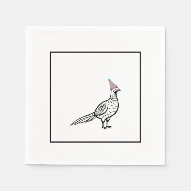 Fasan, Vogelmotiv Serviette (Vorderseite)