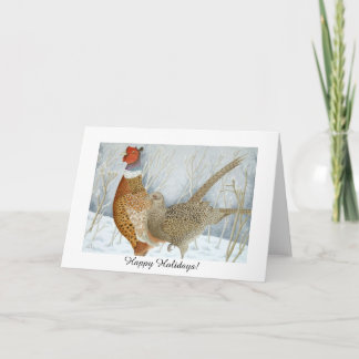 Fasane im Schnee (frohe Feiertage!) Feiertagskarte