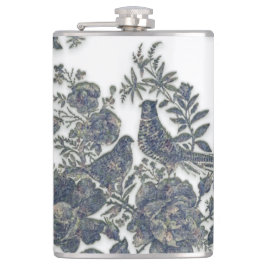 Fasane in Blume Flachmann