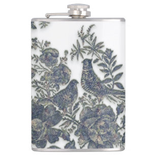 Fasane in Blume Flachmann