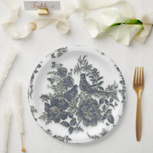 Fasane in Blume Pappteller