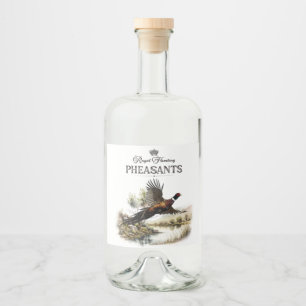 Fasane, königliche Jagd Alkoholflaschenetikett