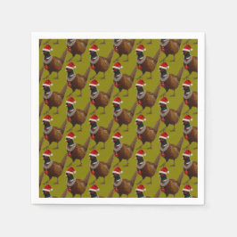 Fasanen-Muster-Weihnachts-Papier-Partyservietten Serviette