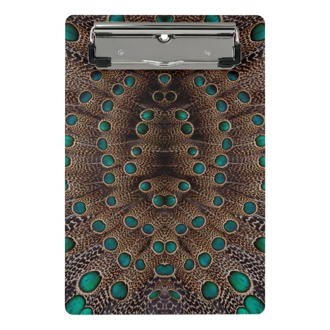 Fasanenfeder-Fraktal-Design Mini Klemmbrett (Vorderseite)