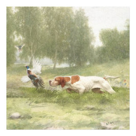 Fasanenjagd mit Pointer Fotodruck