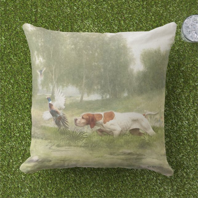 Fasanenjagd mit Pointer Kissen (Gras)
