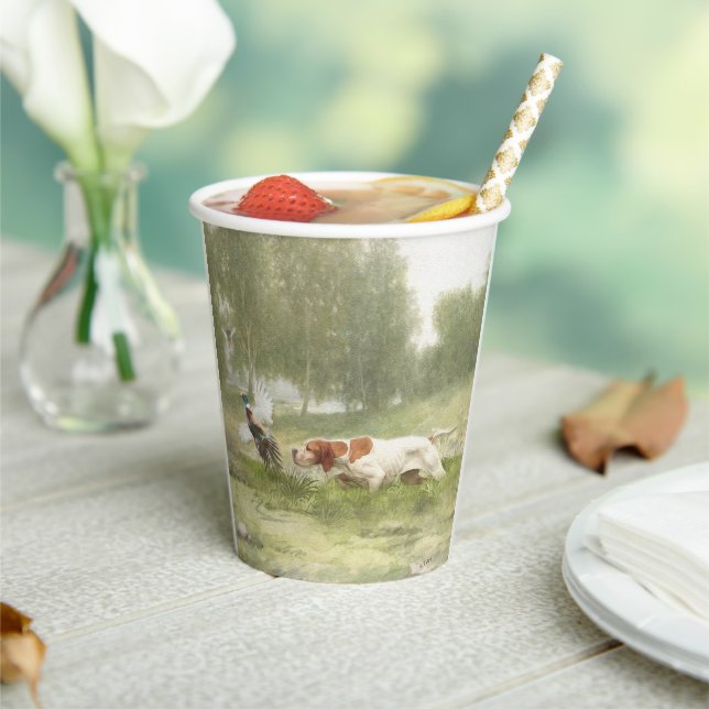 Fasanenjagd mit Pointer Pappbecher (In Situ)