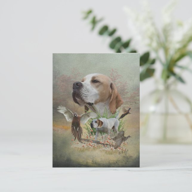 Fasanenjagd mit Zeigern, Kunst Postkarte (Stehend Vorderseite)