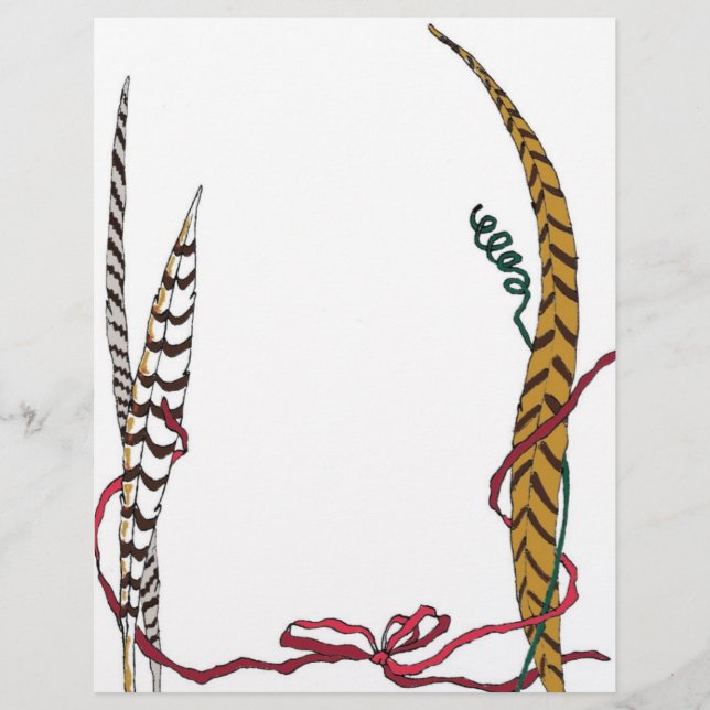 Fasant Feathers Nature Letterhead Stationery (Vorderseite)