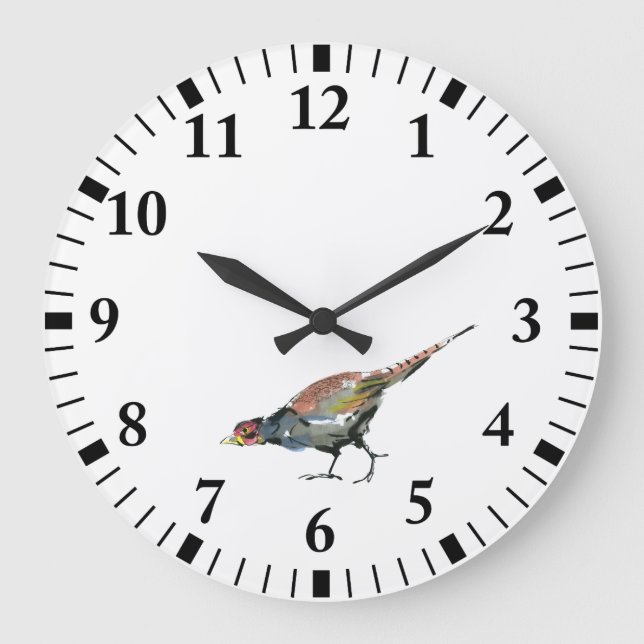 Fasant Große Wanduhr (Vorderseite)