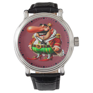 Faschingsprinz lange Nase - Fasching Karneval Armbanduhr