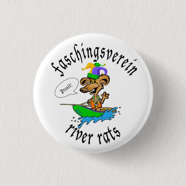 Faschingsverein Fluss-Ratte Button (Vorderseite)