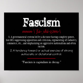 Faschismus Definition Politische Aussage Rot Poster
