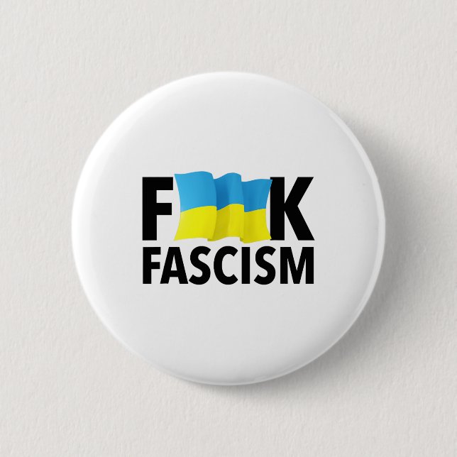 Faschismus - Zensiert mit ukrainischer Flagge  Button (Vorderseite)