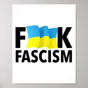 Faschismus - Zensiert mit ukrainischer Flagge  Poster
