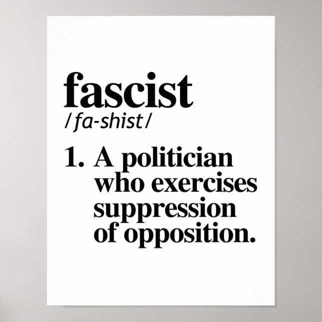 Faschistische Definition - Ein Politiker, der uns  Poster (Vorne)