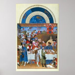 Fascimile von Januar: Bankettszene Poster