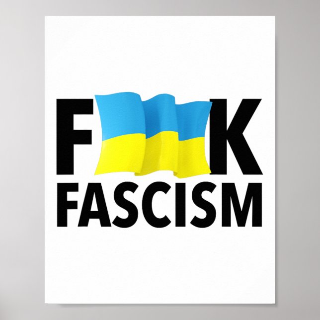 Fascism - Censored With Ukrainian Flag  Poster (Vorne)