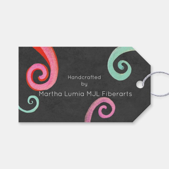 Faser-Kunst-Tags Geschenkanhänger (Vorderseite (Horizontal))