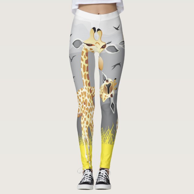 fasern Sie Ihre Beine mit diesen Giraffen aus Leggings (Vorderseite)