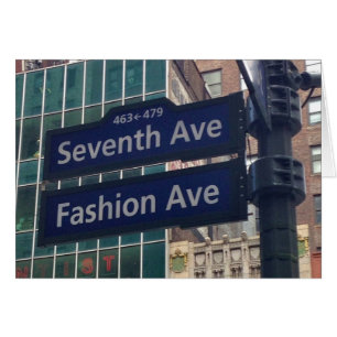Fashion 7th Avenue Street Sign NYC New York Card