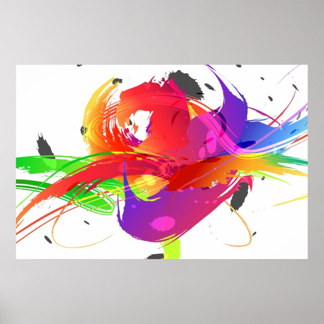 Fashion Abstrakt Lorikeet Paint Spritzer Poster (Vorne)