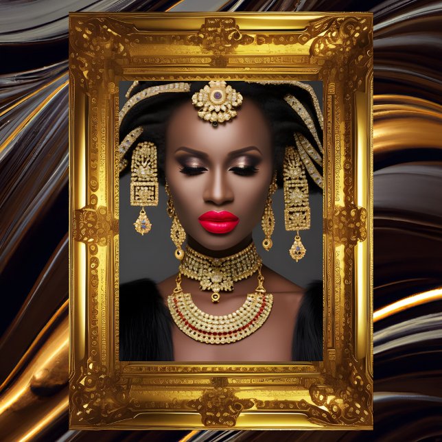 Fashion African exotic Gold Headpiece Juwel Chroke Poster (Von Creator hochgeladen)