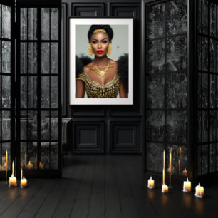 Fashion African gold Black Jewel Ohrringe Halskett Poster