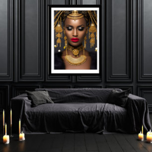 Fashion African gold Black Juwelier Haar Choker Poster
