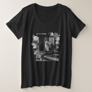 FASHION Art Girl Black and Gray Schöne #2 Große Größe T-Shirt