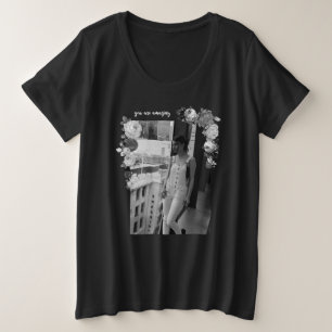 FASHION Art Girl White and Black Beautiful #3 Große Größe T-Shirt