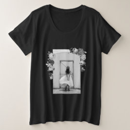 FASHION Art Girl White and Black Beautiful #4 Große Größe T-Shirt