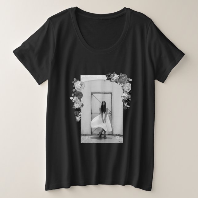 FASHION Art Girl White and Black Beautiful #4 Große Größe T-Shirt (Design vorne)