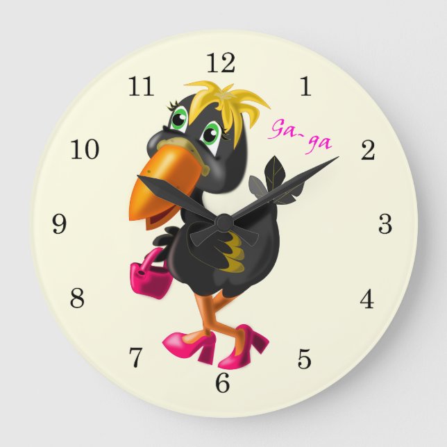Fashion Bird Große Wanduhr (Vorderseite)