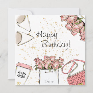 Fashion Birthday Card Feiertagskarte