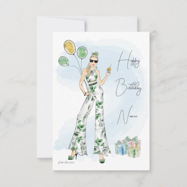 Fashion Birthday Card Karte (Vorderseite)