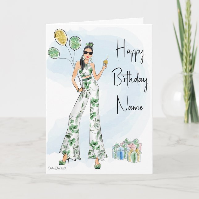 Fashion Birthday Card Karte (Vorderseite)
